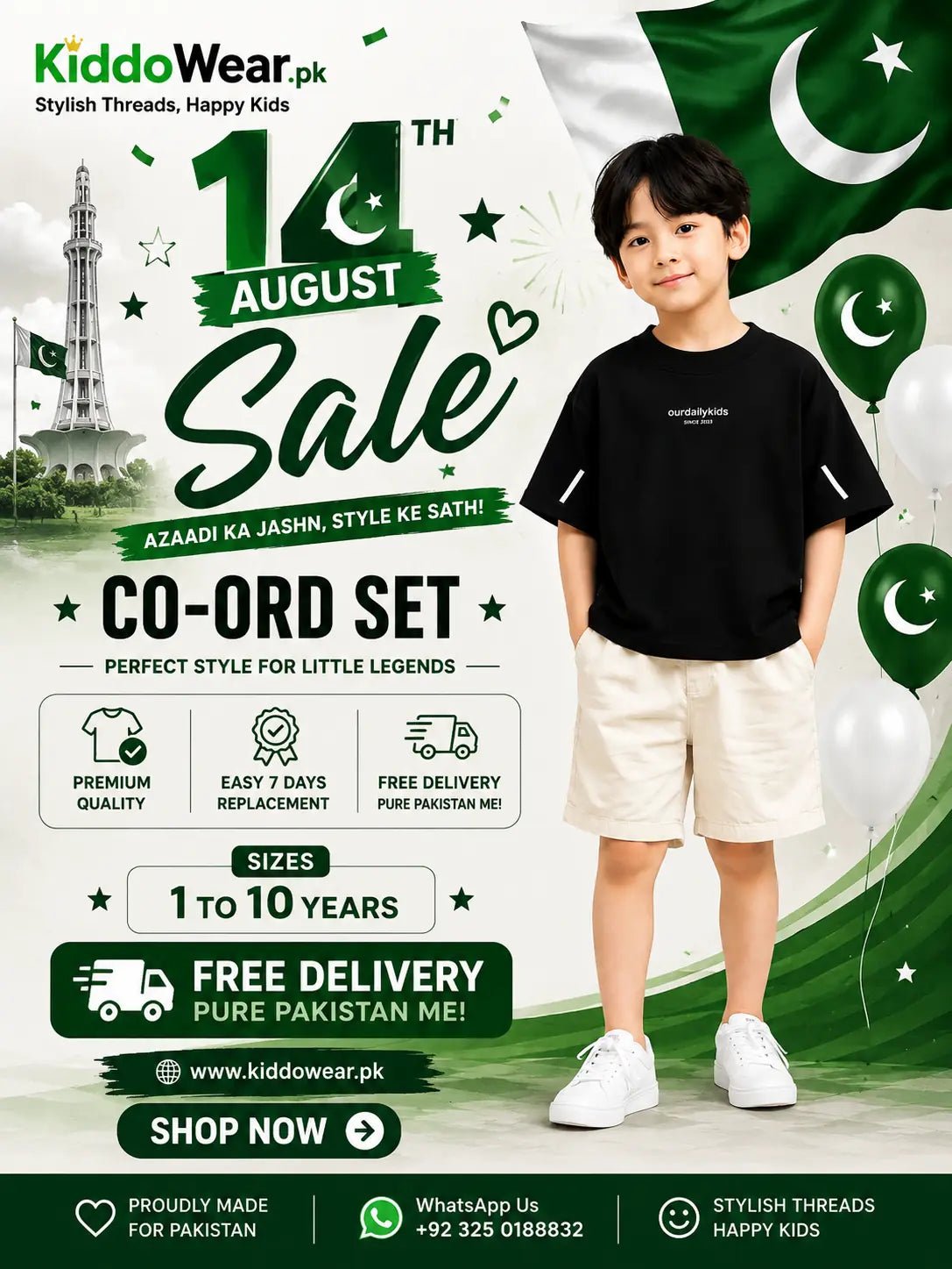Kids Premium 3-Piece Co-Ord Set – 14 August Sale 🇵🇰 - Kiddo Wear
