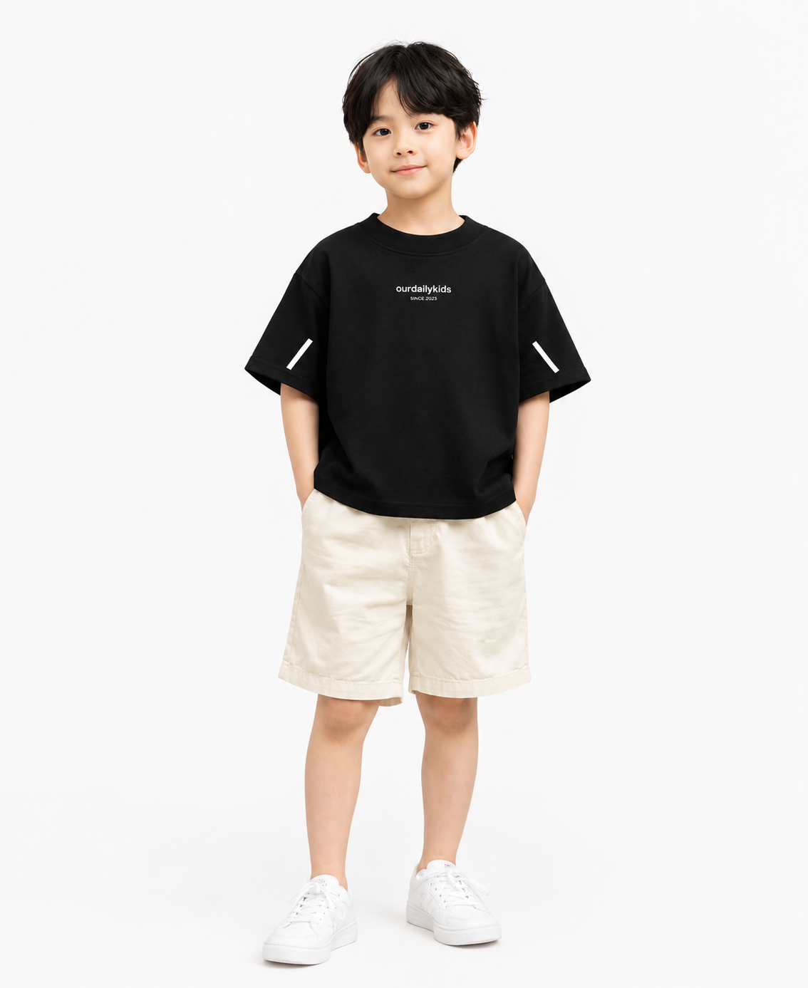 Kiddo Wear Black Oversized T-Shirt & Shorts Set for Boys | Premium Summer Co-Ord Set (1-10 Years)