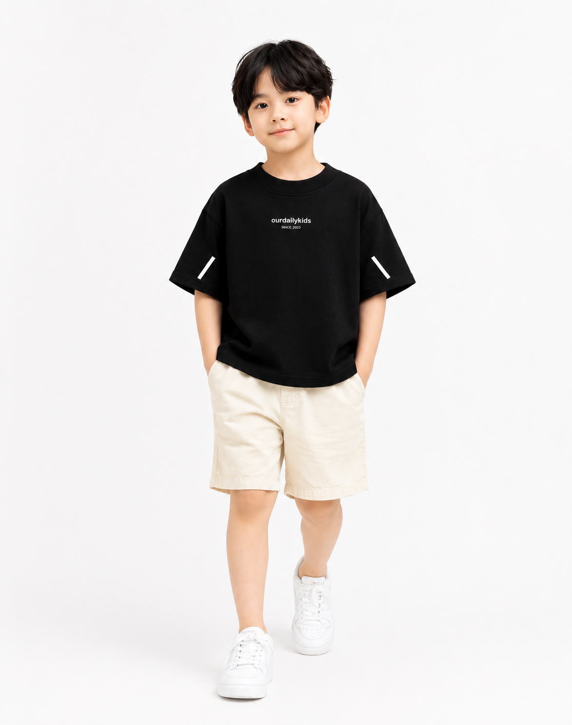 Kiddo Wear Black Oversized T-Shirt & Shorts Set for Boys | Premium Summer Co-Ord Set (1-10 Years)